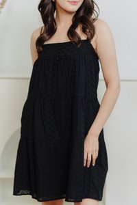 Faith Eyelet Camisole Dress in Black (XS)
