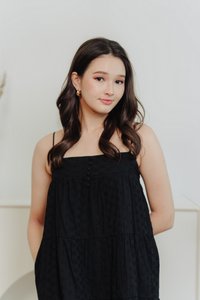 Faith Eyelet Camisole Dress in Black (XS)