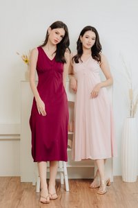 Christelle Buttons Maxi Dress in Pink (XL)