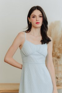 Symons Swiss Dots Camisole Dress in Powder Blue
