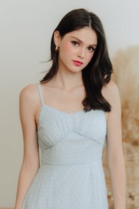 Symons Swiss Dots Camisole Dress in Powder Blue
