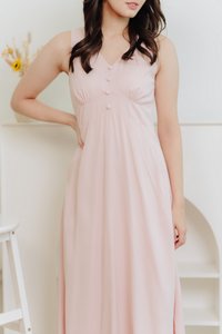 Christelle Buttons Maxi Dress in Pink (XL)