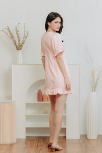 Imogen Pleated Waist Dress in Light Pink (XS)