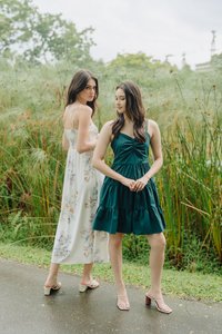 Adele Sweetheart Tiered Dress in Forest