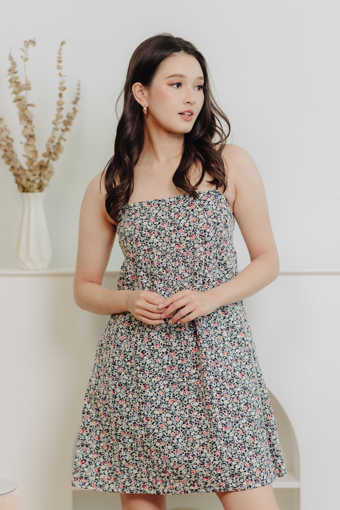 Nelly Tiered Camisole Dress in Blue