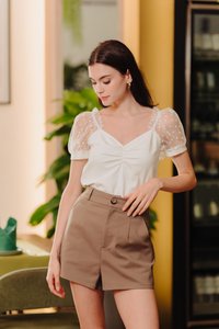 Lila Sweetheart Cotton Top in White