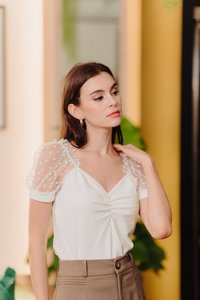 Lila Sweetheart Cotton Top in White