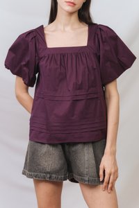 Arabella Relaxed Boxy Top in Deep Plum (XS)