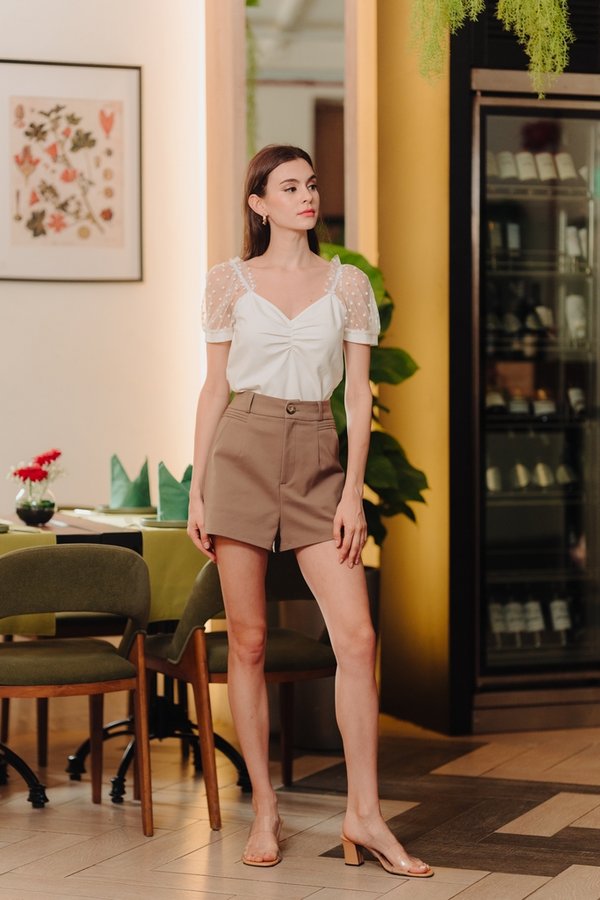 Lila Sweetheart Cotton Top in White