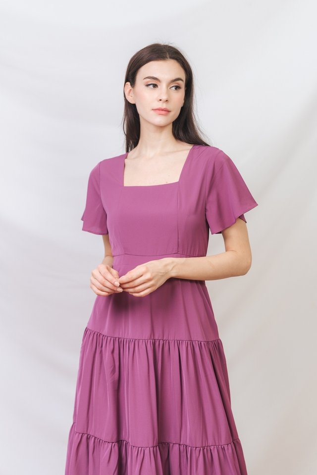 Kielie Tiered Maxi Dress in Purple