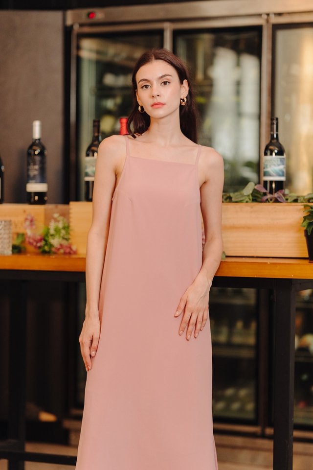 Ivanka Slit Maxi Dress in Dusty Pink