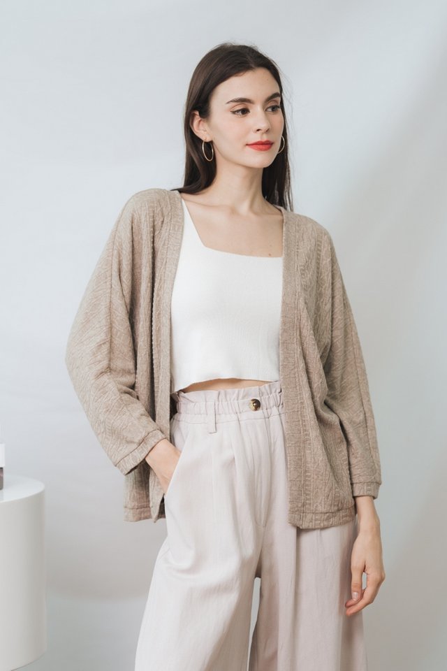 Ryley Oversized Knit Cardigan in Khaki