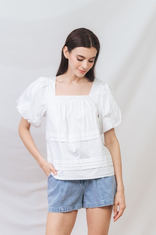 Arabella Relaxed Boxy Top in White