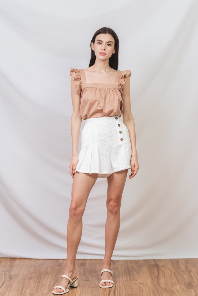 Saoirse Ruffles Top in Mocha