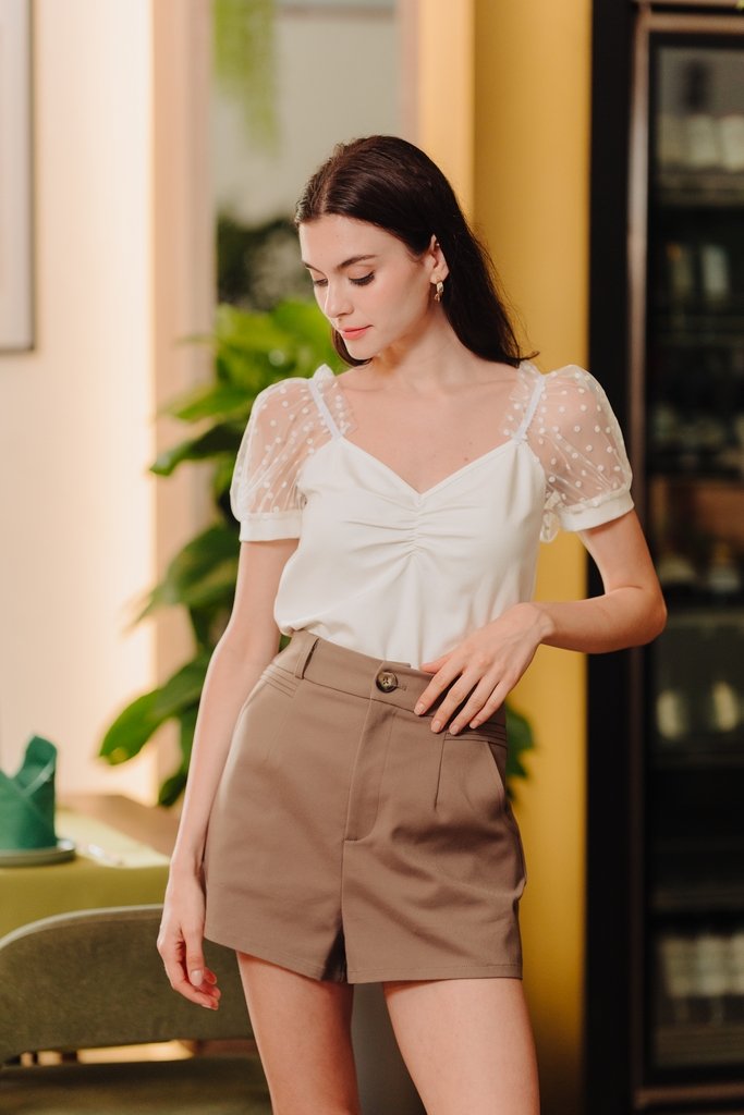 Lila Sweetheart Cotton Top in White