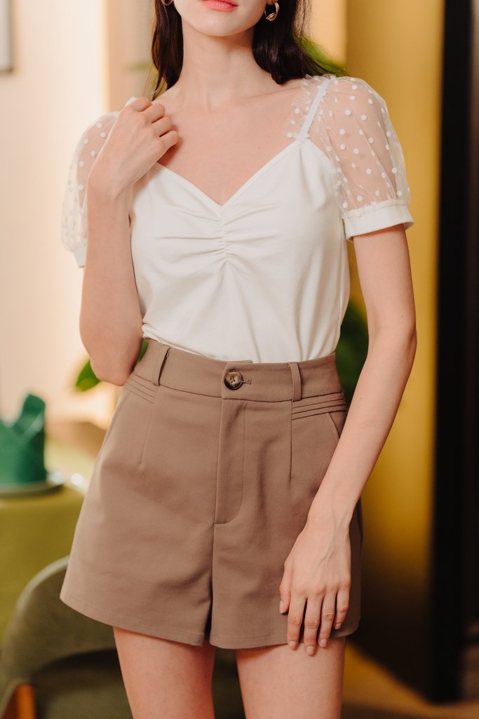 Lila Sweetheart Cotton Top in White