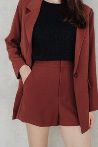 Teagan HIgh Waist Short in Brown (XS)
