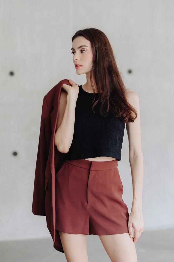 Teagan HIgh Waist Short in Brown (XS)