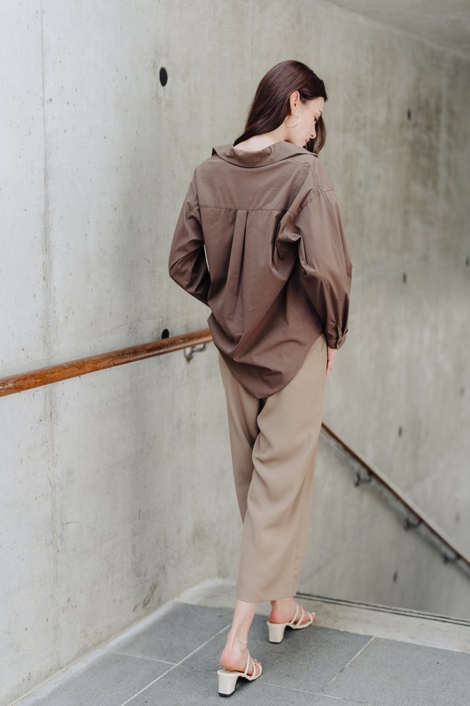 Colleen Button Shirt in Brown (L)