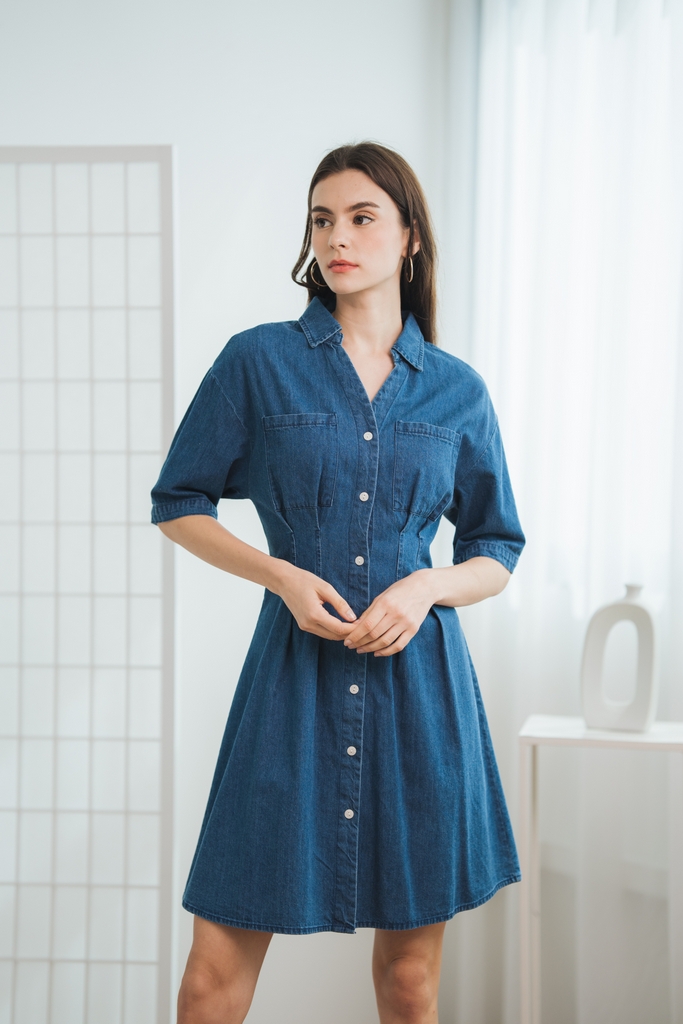 Dark jean dress online