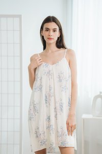 Bellerose Florals Pleats Dress in White (XL)