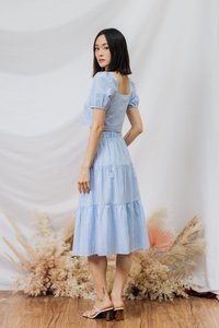 Sabby Gingham Crop Top in Blue Gingham (XS)