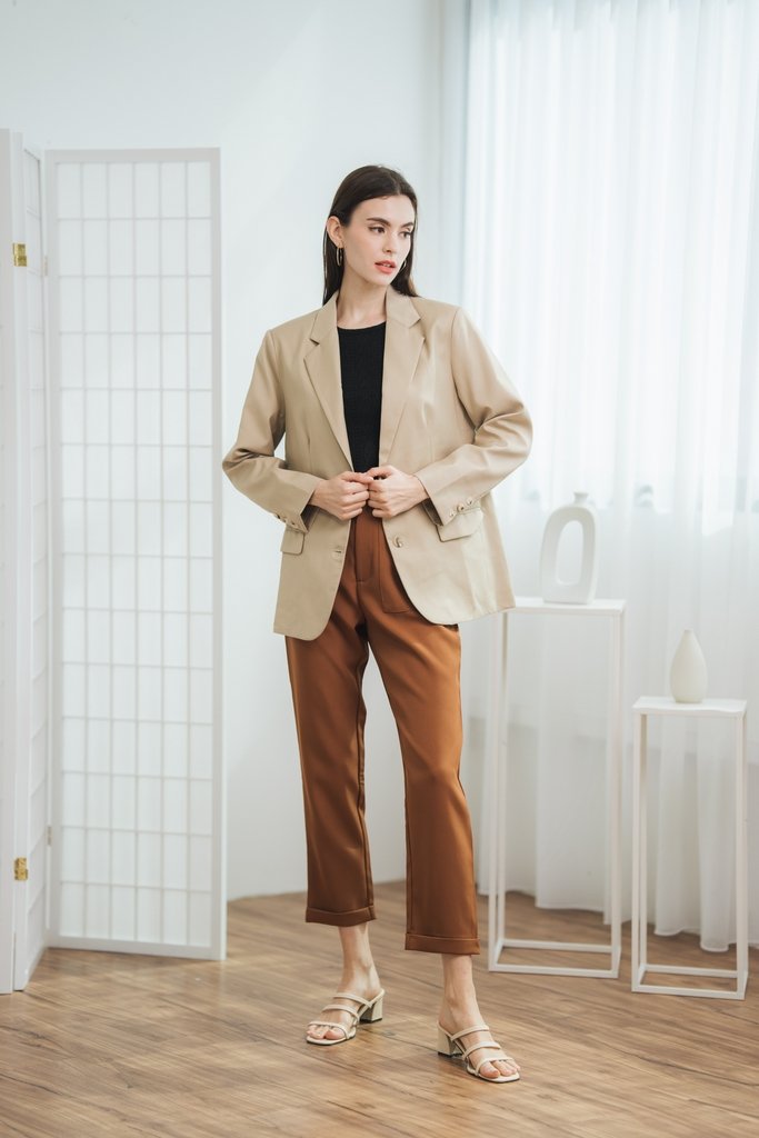 Annette Tailored Blazer in Khaki (L)
