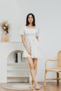 Kaesha Eyelet Dress in Blue (XS)