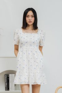 Kaesha Eyelet Dress in Blue (XS)