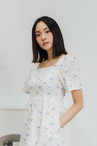 Kaesha Eyelet Dress in Blue (XS)