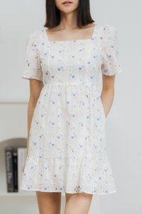 Kaesha Eyelet Dress in Blue (XS)