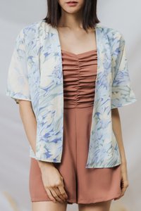Emry Printed Kimono in Blue (L)