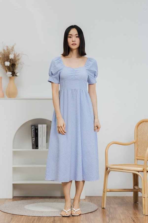 Tamara Sweetheart Midi Dress in Blue (XS)
