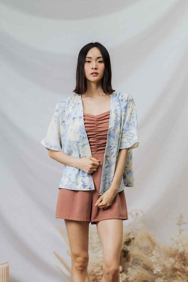 Emry Printed Kimono in Blue (L)