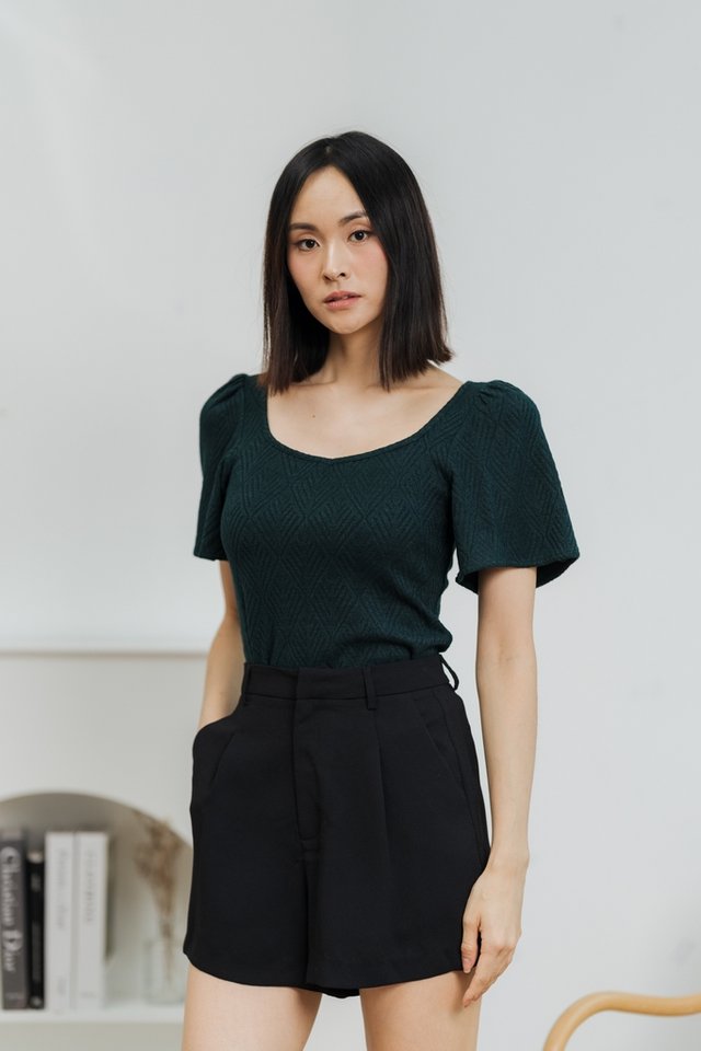 Sadey Knit Top in Emerald
