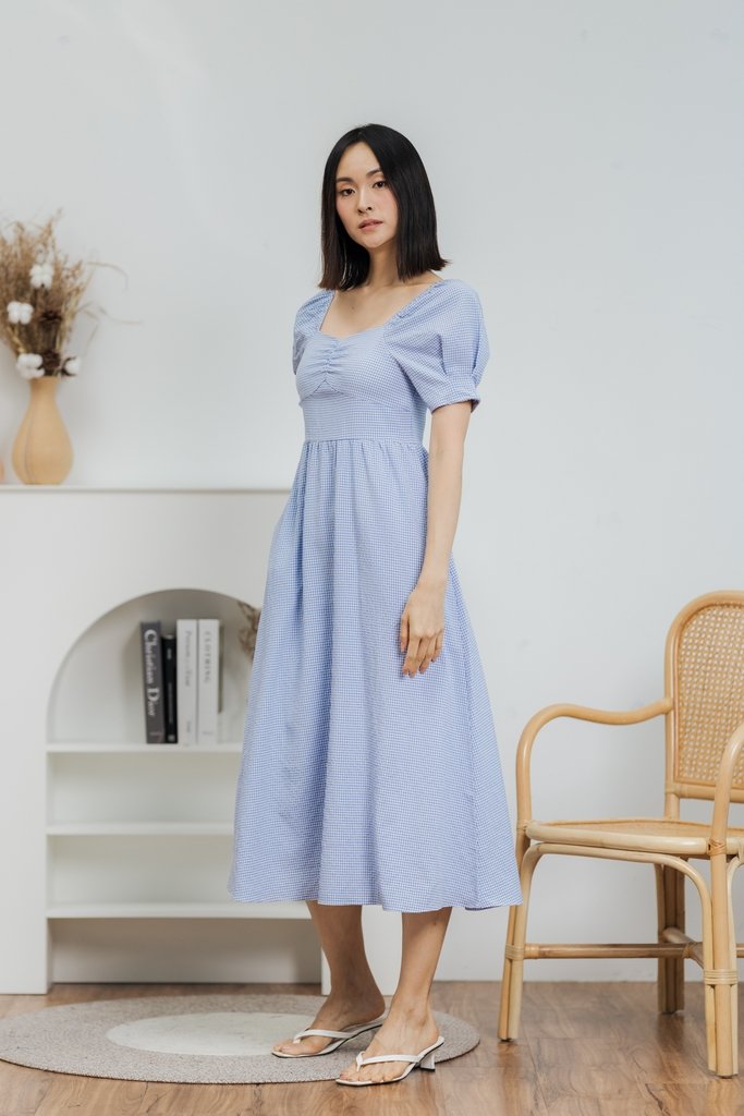 Tamara Sweetheart Midi Dress in Blue (XS)