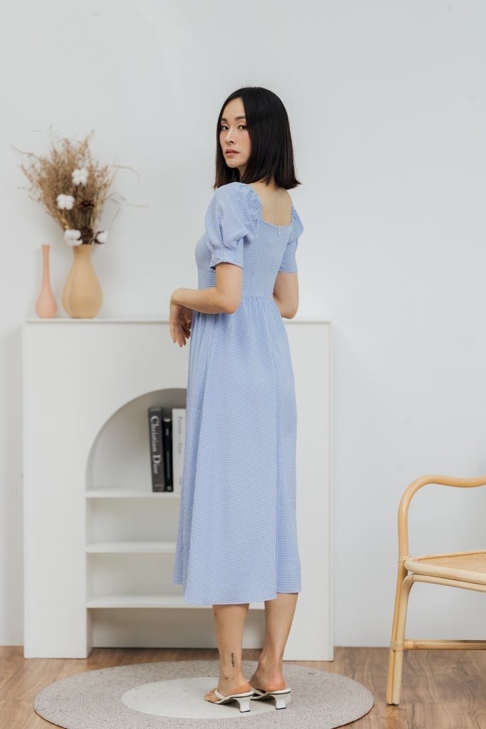 Tamara Sweetheart Midi Dress in Blue (XS)