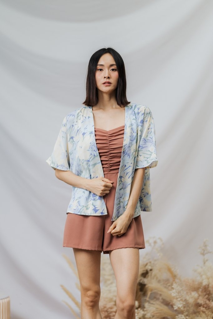 Emry Printed Kimono in Blue (L)