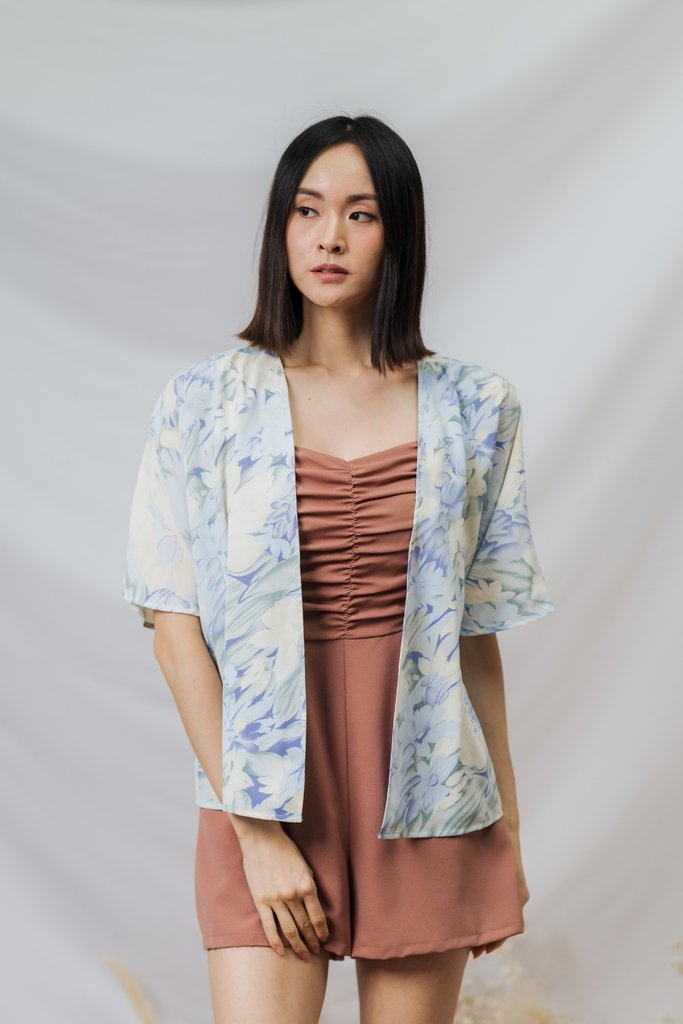 Emry Printed Kimono in Blue (L)