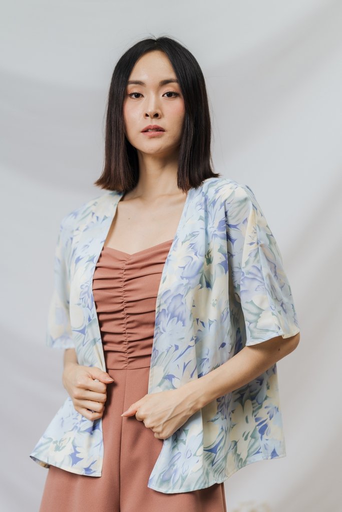 Emry Printed Kimono in Blue (L)