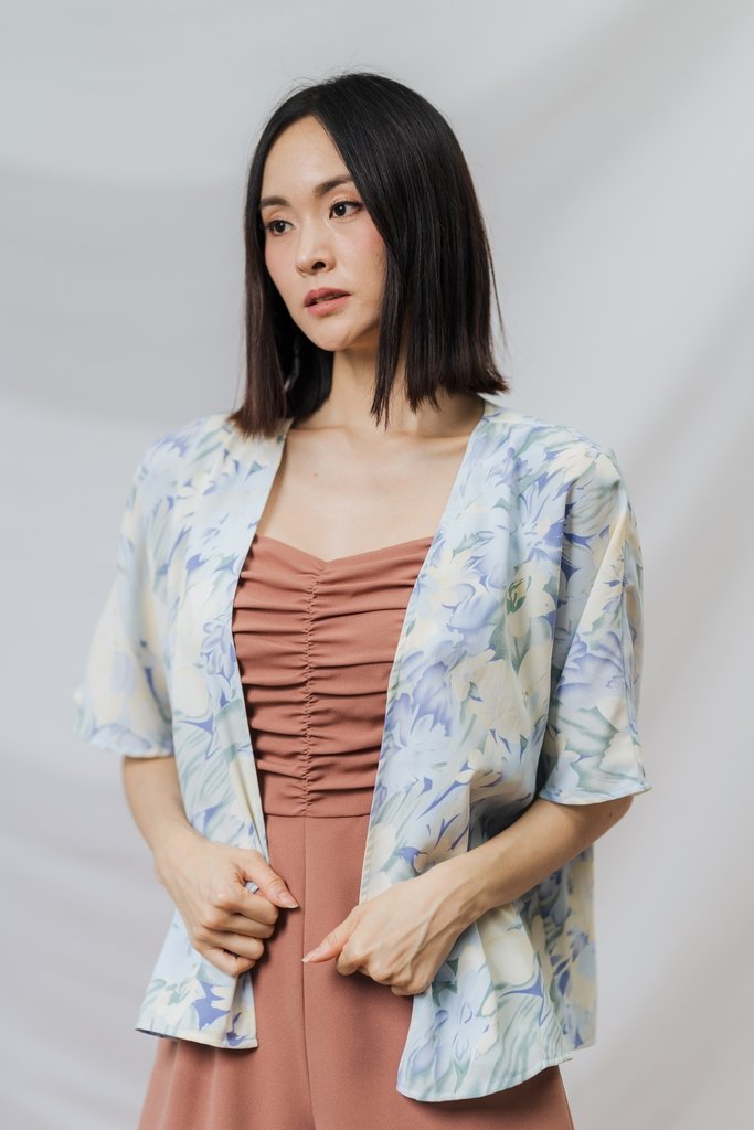 Emry Printed Kimono in Blue (L)