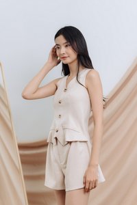 Jianna One Piece Vest Romper in Sand (XS)