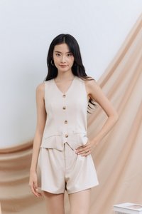 Jianna One Piece Vest Romper in Sand (XS)
