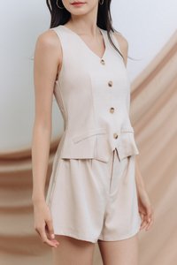 Jianna One Piece Vest Romper in Sand (XS)