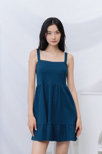 Leith Cotton Dropwaist Dress in Teal (XS)