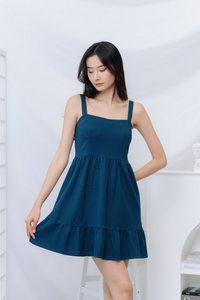 Leith Cotton Dropwaist Dress in Teal (XS)