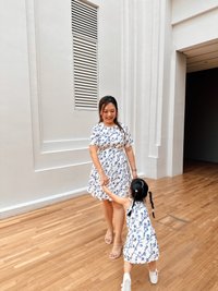 Evalina Eyelet Kids Dress in Navy