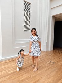 Evalina Eyelet Kids Dress in Navy