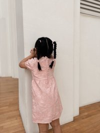 Blaise Embroidery Kids Dress in Pink 