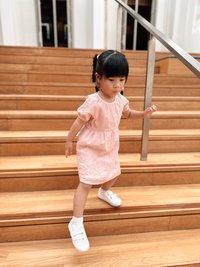 Blaise Embroidery Kids Dress in Pink 